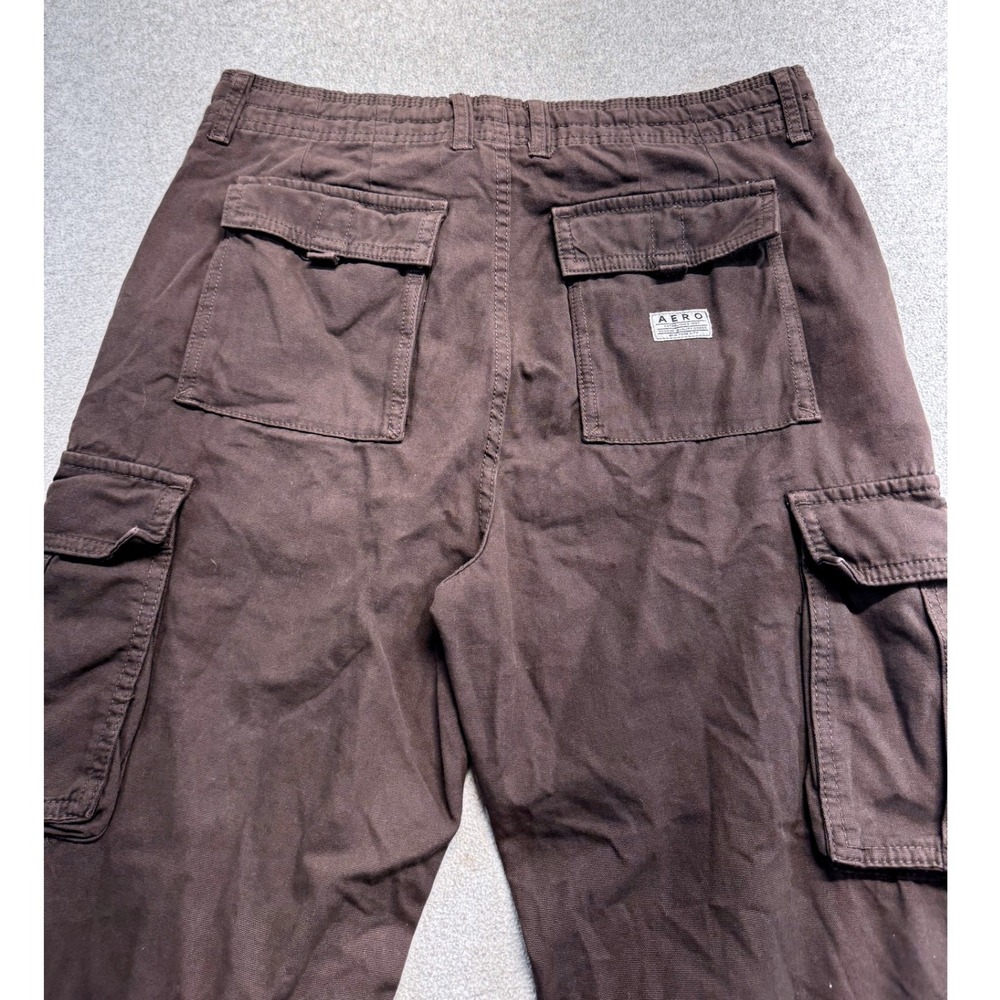 Aeropostale Baggy Cargo Pants Womens S Brown Cotton Utility Streetwear Y2k Retro - Picture 7 of 8